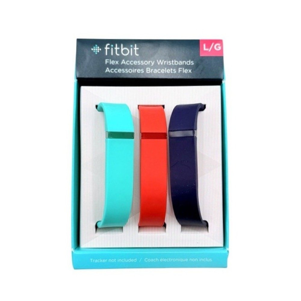 Fitbit Flex Wristbands 3-Pack Large Teal Red Navy Open Box